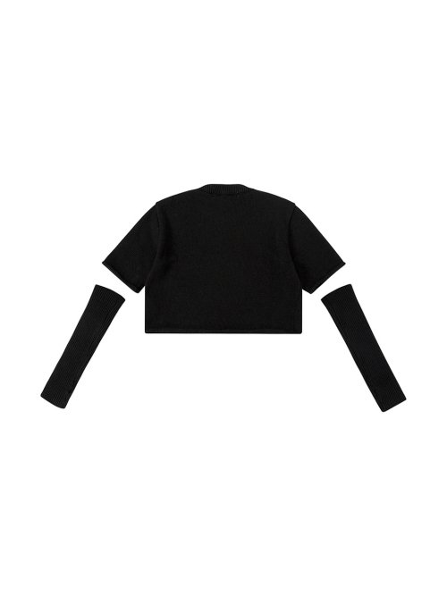 Half Sleeve Pullover With Warmer_black