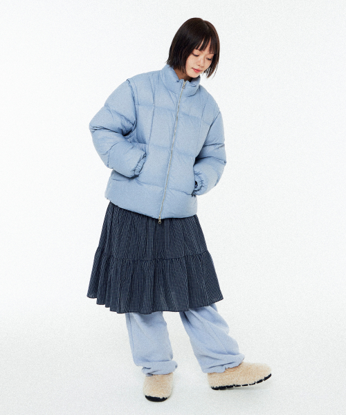 Съемный пуховик из утиного пуха Grayish Blue