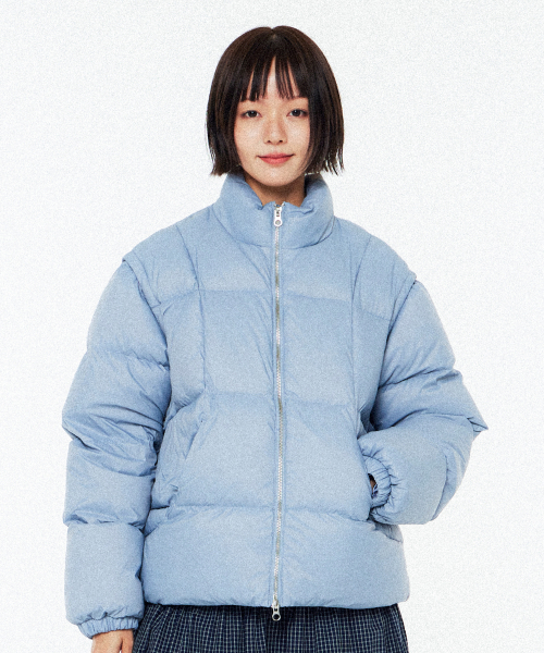 Съемный пуховик из утиного пуха Grayish Blue