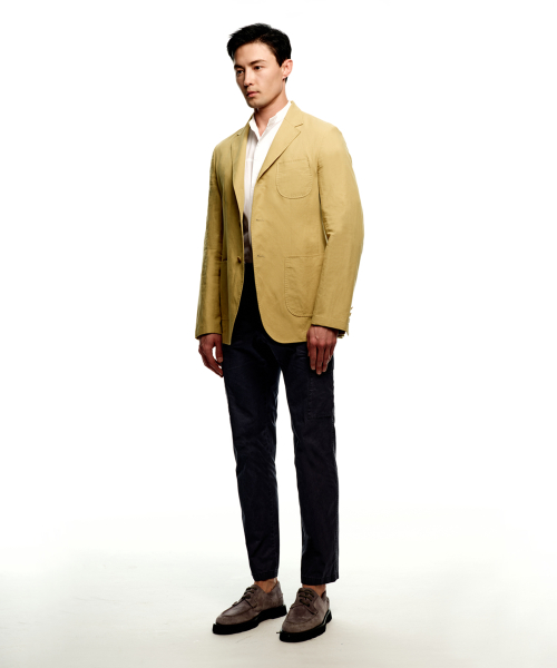 Жакет Linen Blend с внешними карманами Light Yellow