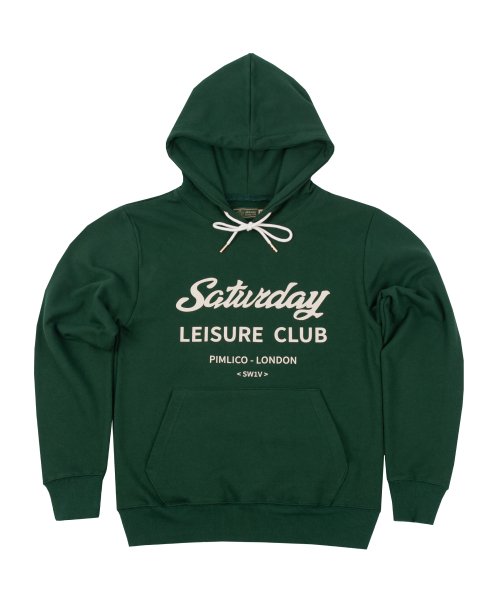 Saturday Leisure Club Logo Leisure Hoodie(Unisex) - Green