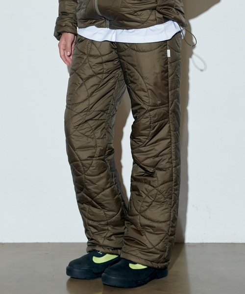 QUILTED POLYESTER WOOL STRIPE PANTS – PACKER SHOES