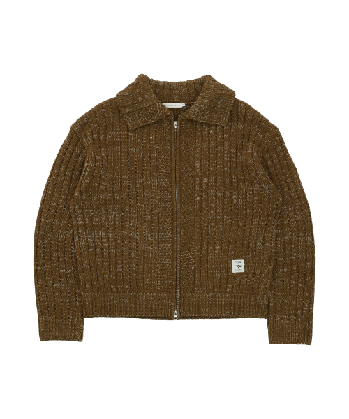 COLLAR ZIP-UP CARDIGAN [2 COLOR]
