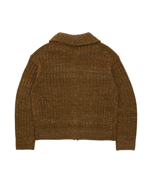 COLLAR ZIP-UP CARDIGAN [2 COLOR]