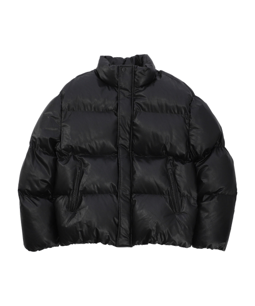 LEATHER PUFFER JUMPER [2 COLOR]