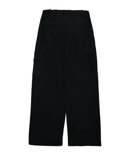 Широкие брюки карго из шерсти, Black