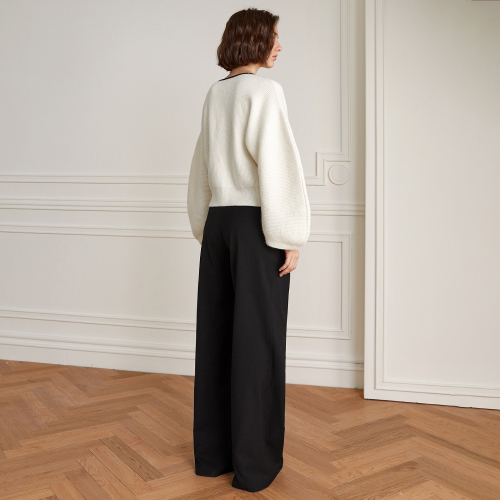 YY_Triple button high waist pants