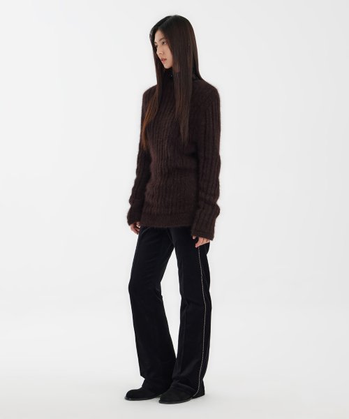 Hairy Angora Knit - Burgundy