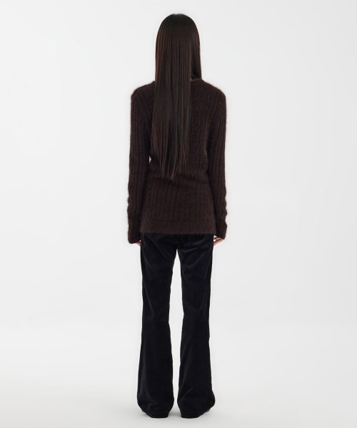 Hairy Angora Knit - Burgundy