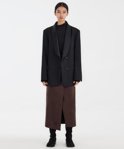 Shawl Collar Tuxedo Jacket - Black