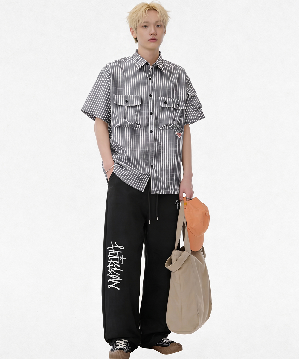 [ATW x HOOLIGAN] Logo Wide Banded Waist Pants