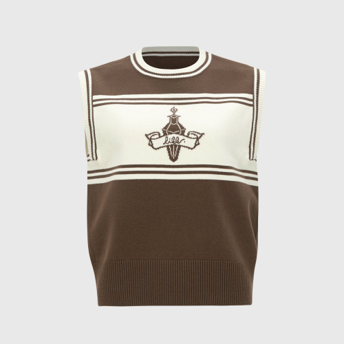 Вязаный шерстяной жилет с логотипом (Brown) _L3C1-NV09K