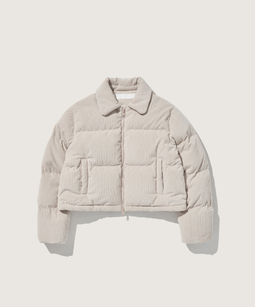Базовый кроп-пуховик с воротником Light Beige
