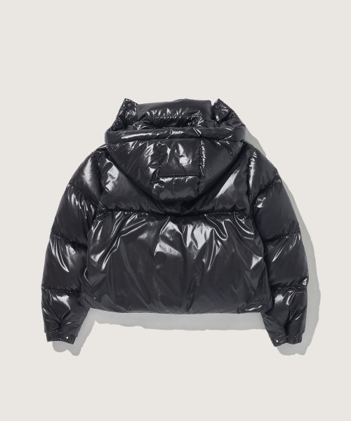 Укороченный пуховик со съемным капюшоном BLACK