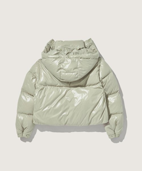 Укороченный пуховик со съемным капюшоном (Light Khaki)