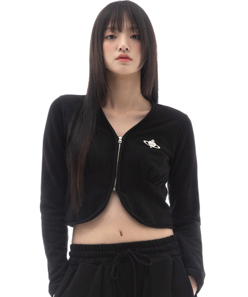 COIL CARDIGAN IN BLACK (кардиган на молнии)