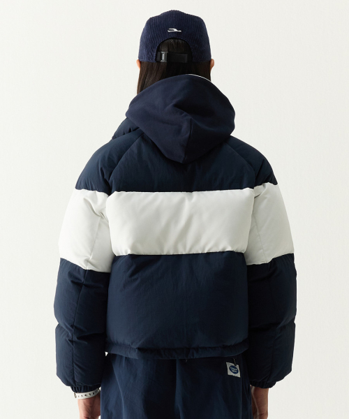 [WOMEN] COLOR BLOCK DOWN JACKET NAVY