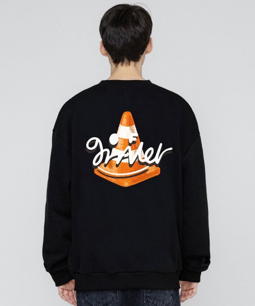 GRAVER SIGN Smile свитшот с логотипом на спине Black/Orange (UNISEX)