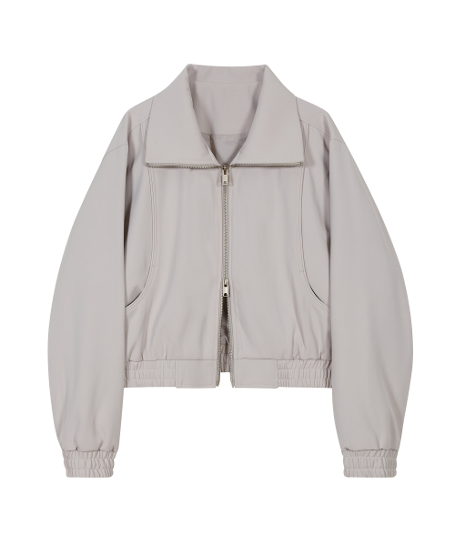 85-VIVA011 [Neutral] Curved Cutting Point Jacket Light Gray
