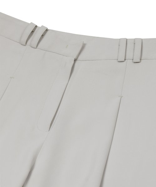 85-VIVA012 [Neutral] One-Tuck Obi Wide Pants Light Gray