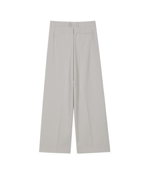85-VIVA012 [Neutral] One-Tuck Obi Wide Pants Light Gray