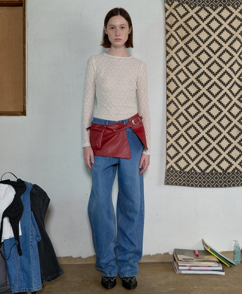 CURVED PANEL JEANS - BLUE