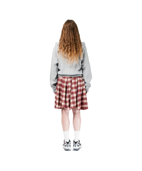 Cursive Handwriting Hoodie Zip-up (Grey)