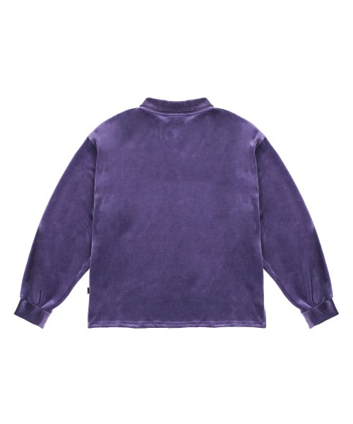 Вельветовое регби с открытым воротом Purple