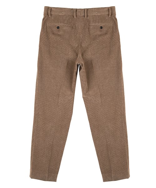 Полуширокие вельветовые брюки с одной складкой на резинке (Beige)
