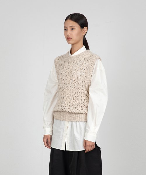 CROCHET VEST_BEIGE