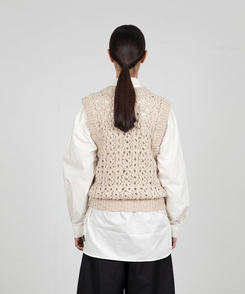 CROCHET VEST_BEIGE