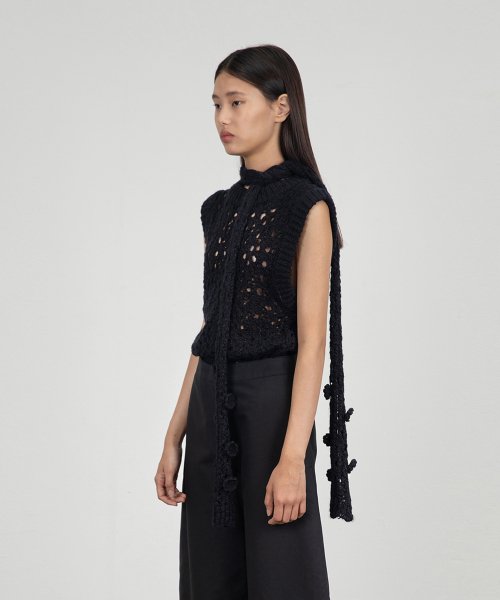 CROCHET VEST_BLACK