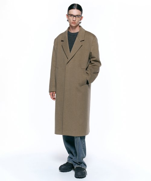 Однобортное пальто Mapel из кашемира DEEP BEIGE