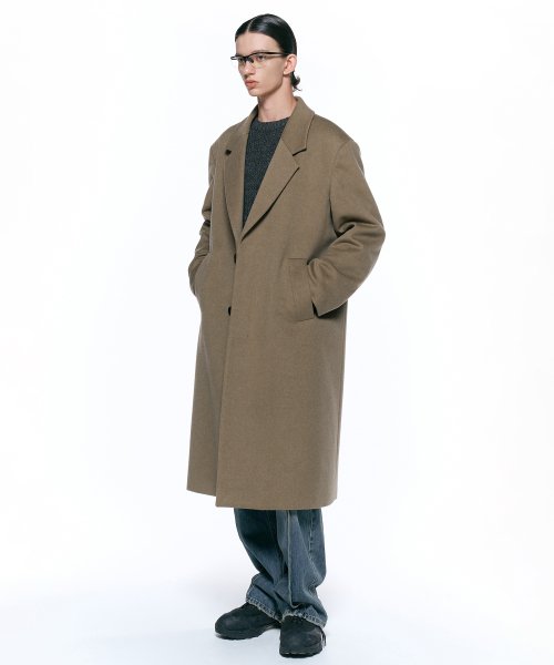 Однобортное пальто Mapel из кашемира DEEP BEIGE