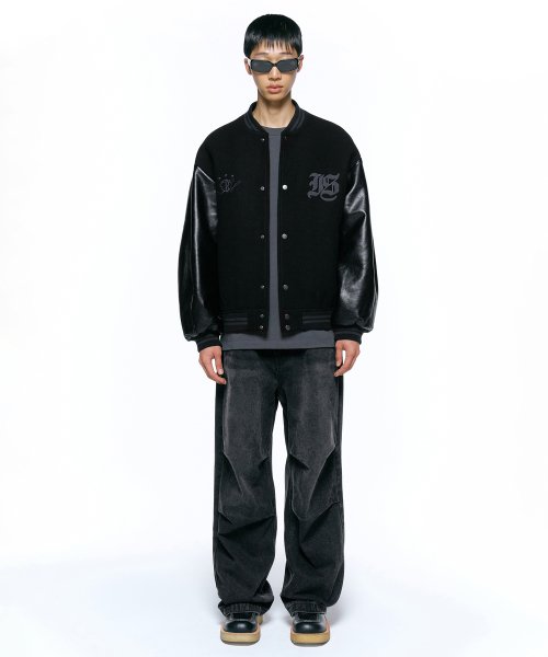Куртка varsity с вышивкой BLACK