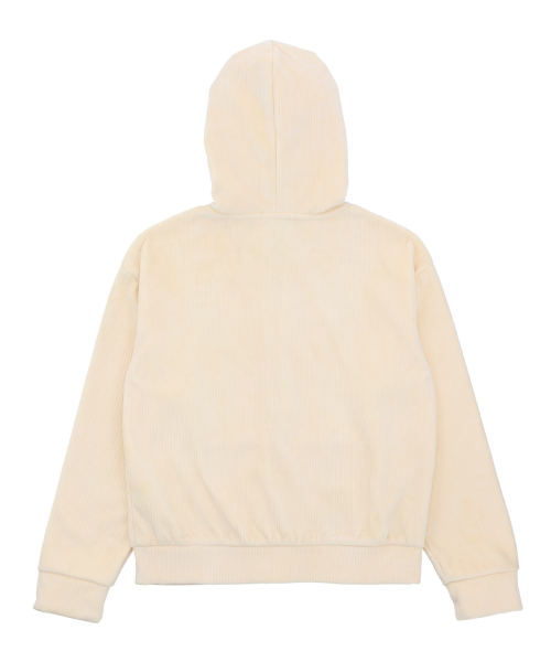Вельветовый худи на молнии на флисе [CREAM]