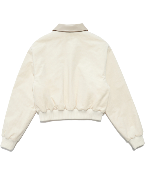 Вельветовый бомбер с кантом [CREAM]