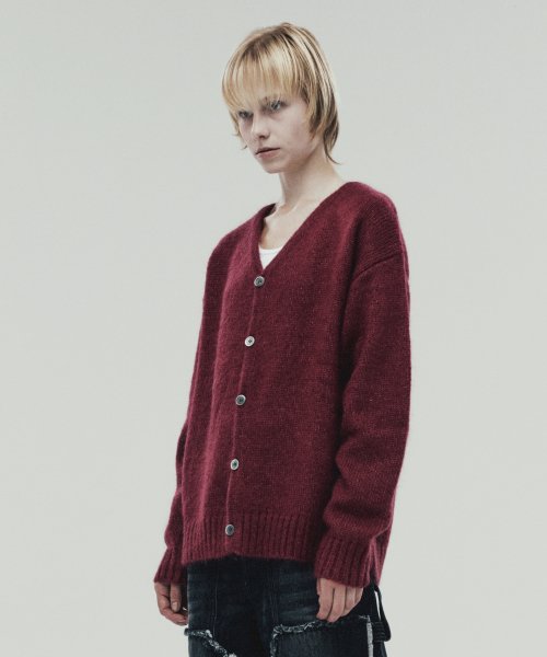 MOHAIR CARDIGAN BURGUNDY (VH2DFUK680A)