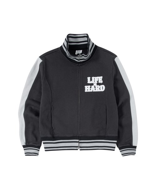 LIFE IS HARD FULL ZIP SWEATSHIRT CHARCOAL (VH2DFUM482A)