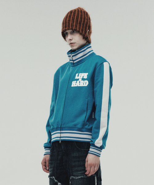 LIFE IS HARD FULL ZIP SWEATSHIRT BLUE (VH2DFUM482A)