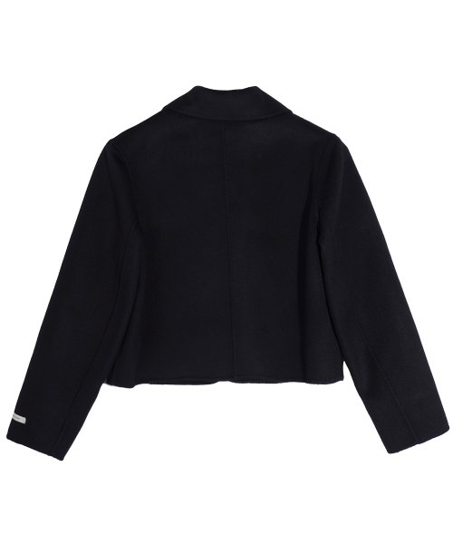 Короткое шерстяное пальто ручной работы (Black)