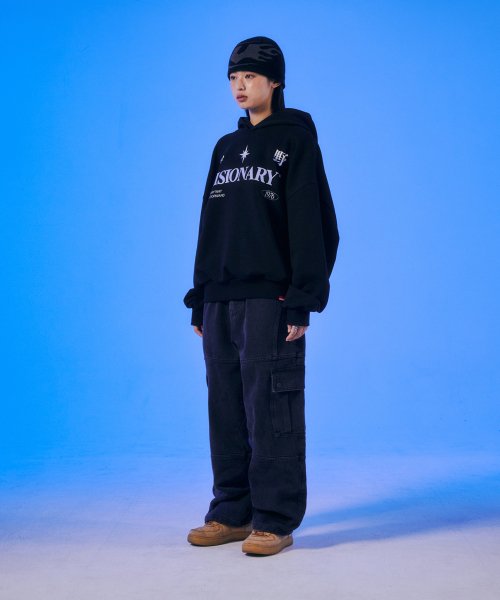 VSW Wide Washed Denim Cargo Pants Black