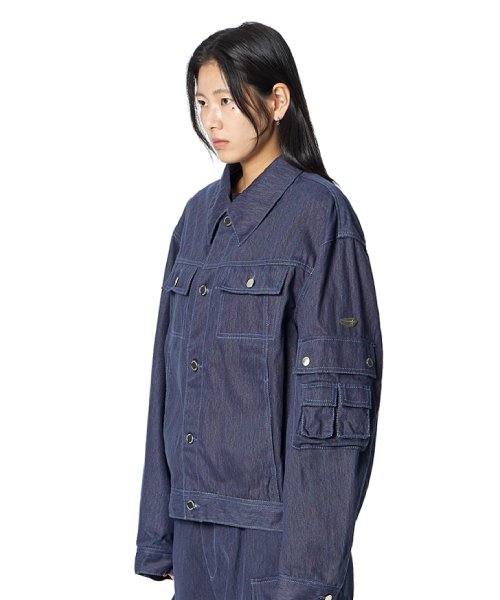 Pocket Point Trucker Jacket (BLUE)