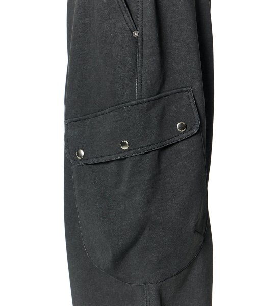 Side Big Pocket Cargo Pants (WASHED BLACK)