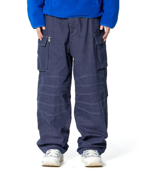 Round Knee Cargo Pants (BLUE)