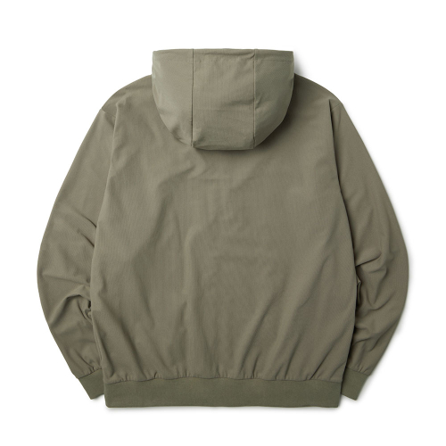 RIBBED FULL ZIP HOODY - D/BEIGE (P233MFT101)
