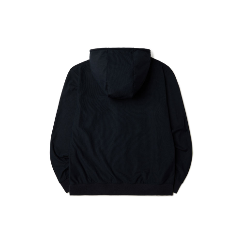 RIBBED FULL ZIP HOODY - BLACK (P233MFT101)