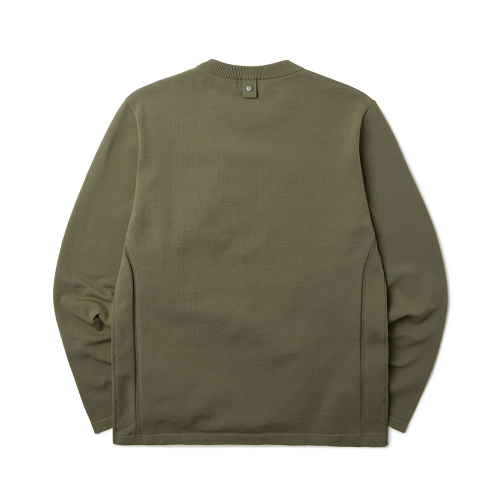 COMMUTER MESH POCKET ROUND SWEATER - OLIVE (P233MKT110)