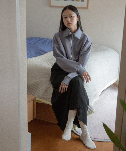 Худи на молнии high neck GRAYISH PURPLE