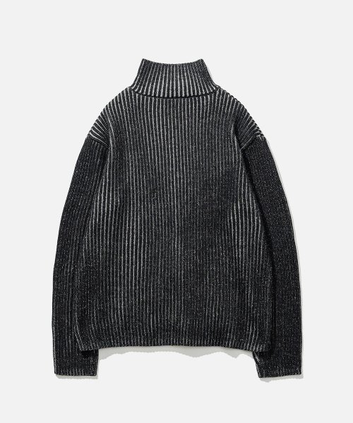 Двухцветный вязаный кардиган на молнии Black / Grey